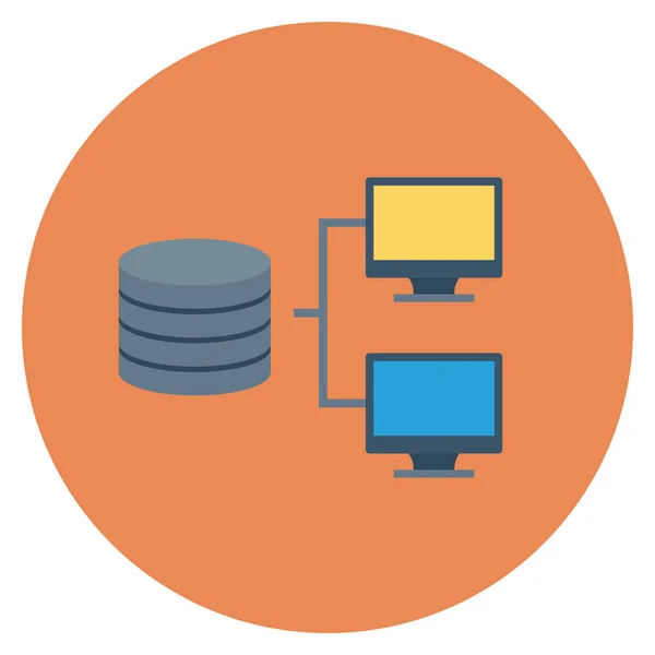 Bağlantı Sunucu Için Düz Simge Sunuluyor — Stok Vektör