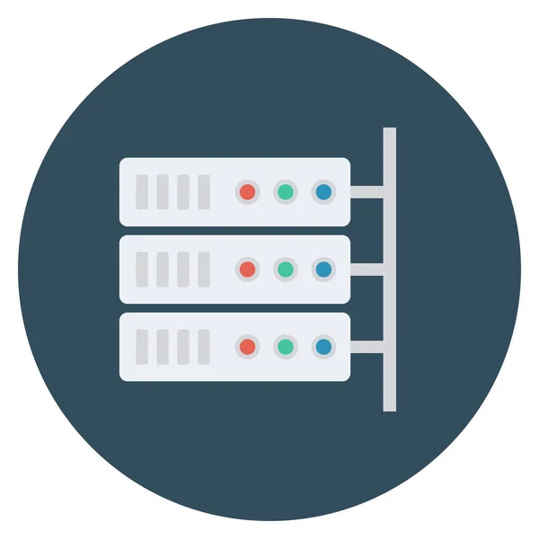 Hosting Flacher Icons Für Datenbank Netzwerk — Stockvektor