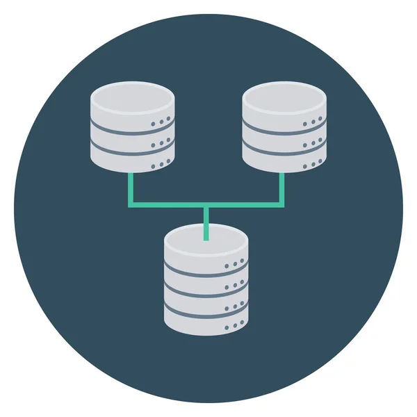 Hosting Flacher Icons Für Datenbank Netzwerk — Stockvektor