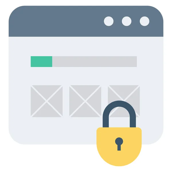 Hosting Flat Icons Lock Secure — Stockový vektor