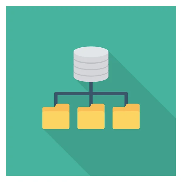 Hosting Flacher Symbole Für Verbindung Server — Stockvektor