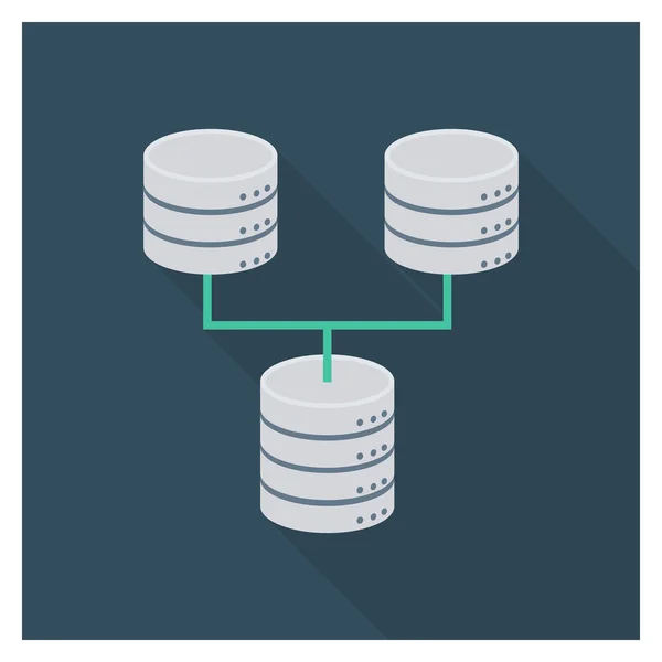 Hébergement Icônes Plates Pour Base Données Réseau — Image vectorielle