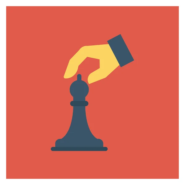Human Resource Flat Icon Vector Illustration Chess Player — Stock Vector