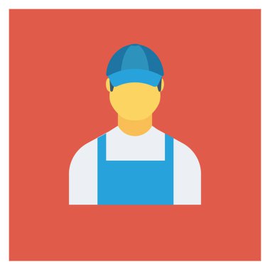  İnsan Kaynakları Düz ikon vektör çizimi. işçi 