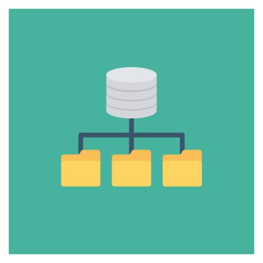 Bağlantı & sunucusu için düz simgeler sunuluyor  