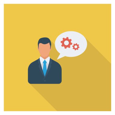  İnsan Kaynakları Düz ikon vektör çizimi. iş adamı 