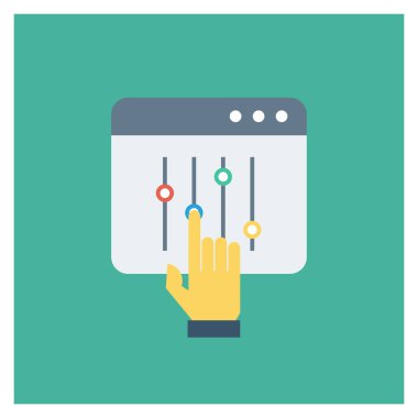 Kontrol & düzeyi için düz simgeler sunuluyor 