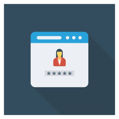  İnsan Kaynakları Düz ikon vektör çizimi. kart 