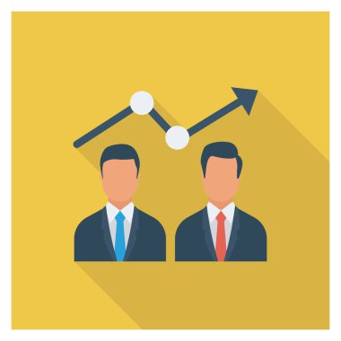  İnsan Kaynakları Düz ikon vektör illüstrasyonu. 