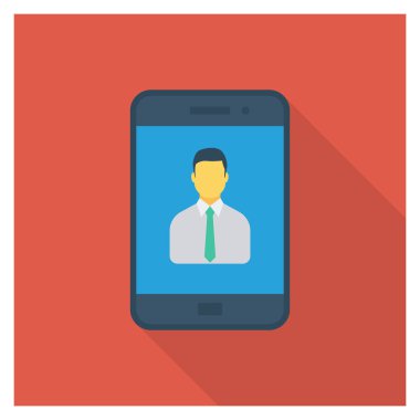  İnsan Kaynakları Düz ikon vektör çizimi. akıllı telefon