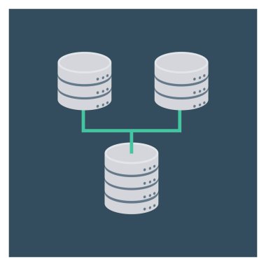 Veritabanı & ağı için düz simgeler sunuluyor