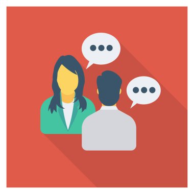  İnsan Kaynakları Düz ikon vektör illüstrasyonu. 