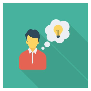  İnsan Kaynakları Düz ikon vektör çizimi. fikir