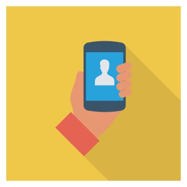  İnsan Kaynakları Düz ikon vektör çizimi. akıllı telefon