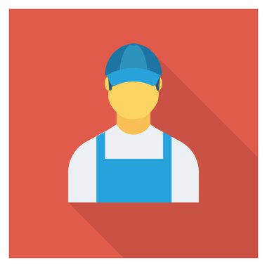  İnsan Kaynakları Düz ikon vektör çizimi. işçi 