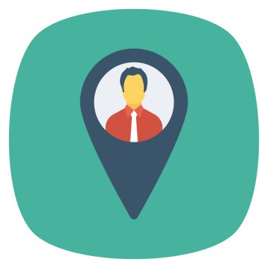  İnsan Kaynakları Düz ikon vektör çizimi. İş adamı