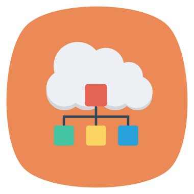 Ağ paylaşımı için düz simgeler sunuluyor
