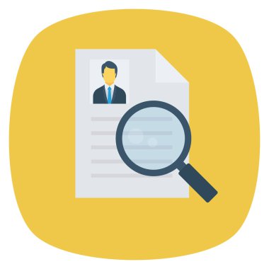  İnsan Kaynakları Düz ikon vektör çizimi. belge ağı