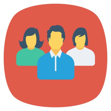  İnsan Kaynakları Düz ikon vektör çizimi. iş adamları