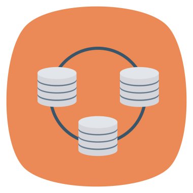 Veritabanı & ağı için düz simgeler sunuluyor