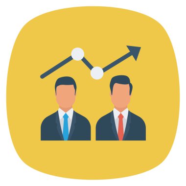  İnsan Kaynakları Düz ikon vektör çizimi. iş adamları 