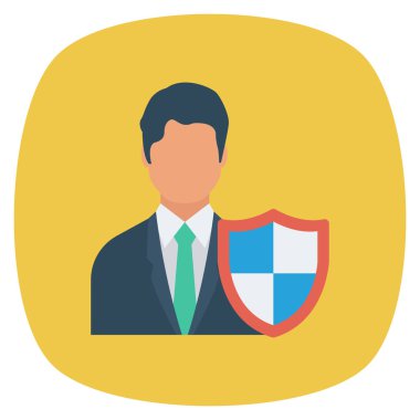  İnsan Kaynakları Düz ikon vektör çizimi. İş adamı 