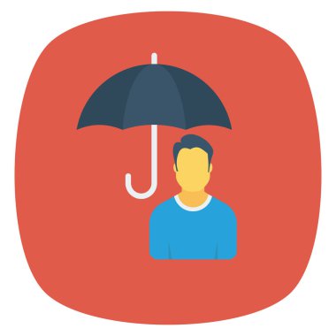  İnsan Kaynakları Düz ikon vektör çizimi. İş adamı 