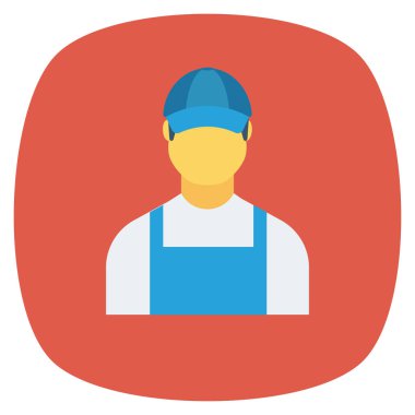  İnsan Kaynakları Düz ikon vektör çizimi. işçi 