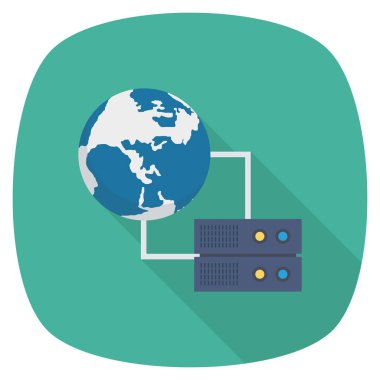 Düz Meydan Yuvarlak Gölgeli Simgeye Sunucu. 