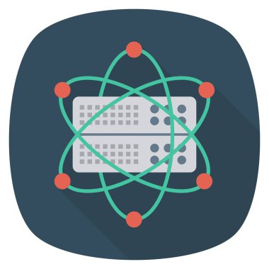Düz Meydan Yuvarlak Gölgeli Simgeye Sunucu. 