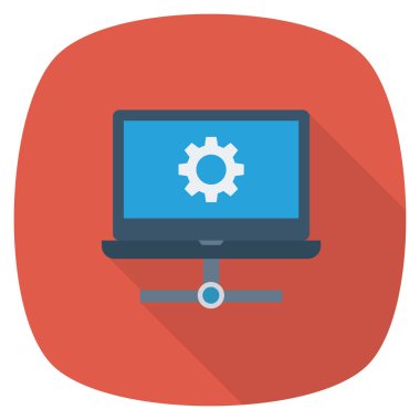 Düz Meydan Yuvarlak Gölgeli İkona ev sahipliği yapıyor. bilgisayar