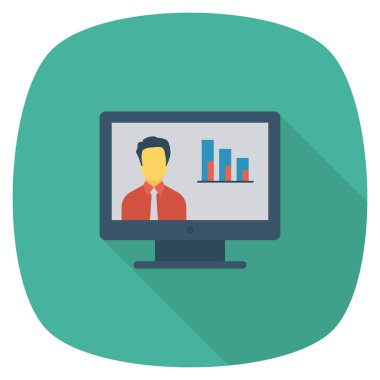 İnsan kaynakları düz iş ikonu. bilgisayar