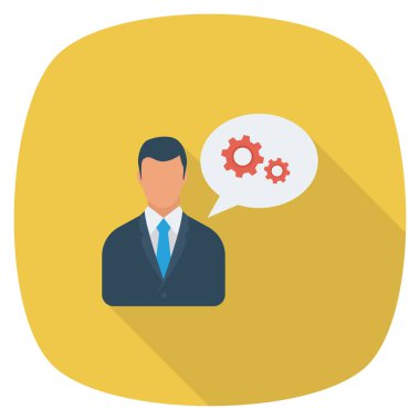 İnsan kaynakları düz iş ikonu. İş adamı