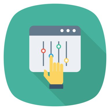 Kontrol & düzeyi için düz simgeler sunuluyor 