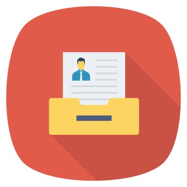 İnsan kaynakları düz simgesi, vektör