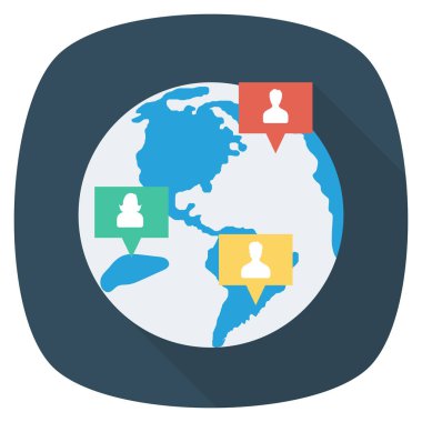 İnsan kaynakları düz simgesi, vektör