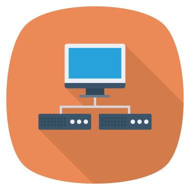 Düz Meydan Yuvarlak Gölgeli Simgeye Sunucu. 