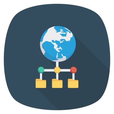 Düz Meydan Yuvarlak Gölgeli Simgeye Sunucu. 