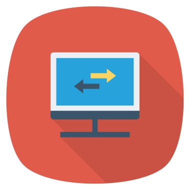 Düz Meydan Yuvarlak Gölgeli Simgeye Sunucu. 