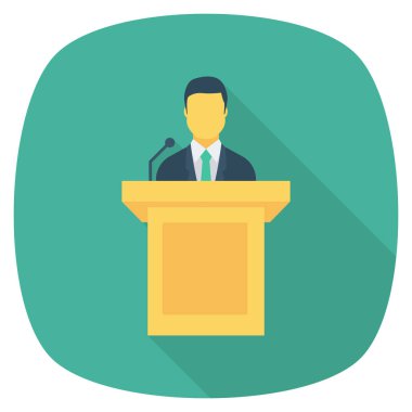  İnsan Kaynakları Düz ikon vektör çizimi. hoparlör 