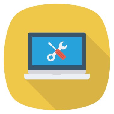 Düz Meydan Yuvarlak Gölgeli İkona ev sahipliği yapıyor. dizüstü