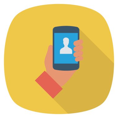  İnsan Kaynakları Düz ikon vektör çizimi. akıllı telefon