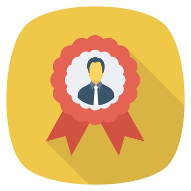  İnsan Kaynakları Düz ikon vektör çizimi. ödül