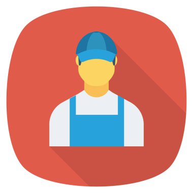  İnsan Kaynakları Düz ikon vektör çizimi. işçi 