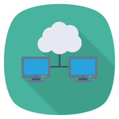 Düz Meydan Yuvarlak Gölgeli İkona ev sahipliği yapıyor. bulut