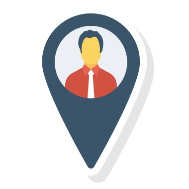  İnsan Kaynakları Düz ikon vektör çizimi. İş adamı 