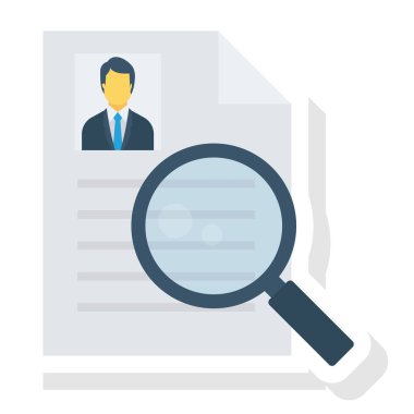  İnsan Kaynakları Düz ikon vektör çizimi. cv