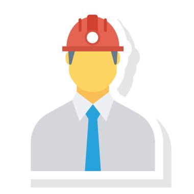  İnsan Kaynakları Düz ikon vektör çizimi. İş adamı 