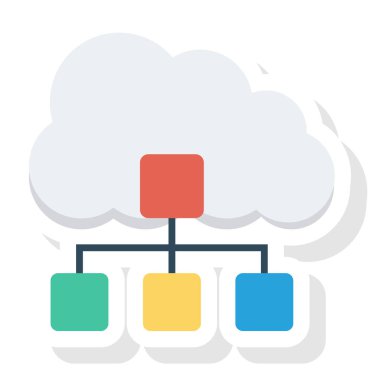 Düz simge, vektör illüstrasyonu sunuluyor. bulut