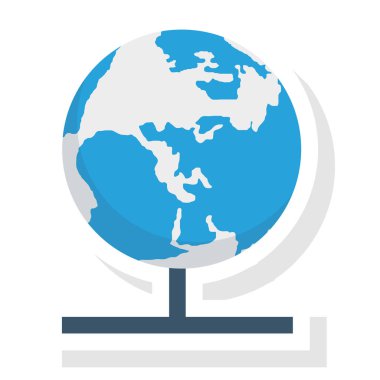 Düz simge, vektör illüstrasyonu sunuluyor. yerküre